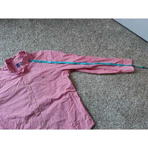 Vineyard Vines Mens XXL collared button up shirt,  long sleeve, Red/Pink & white - Picture 5 of 16